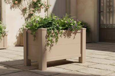 39 L/Natural Wood Appearance/Easy DIY/Eco-friendly/Maintenance-free/Vinyl Planter Box/Wholesaler