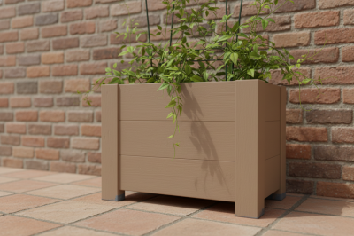 19.8 L/Natural Wood Appearance/Maintenance-free/Easy DIY/Eco-friendly/Vinyl Planter/Factory